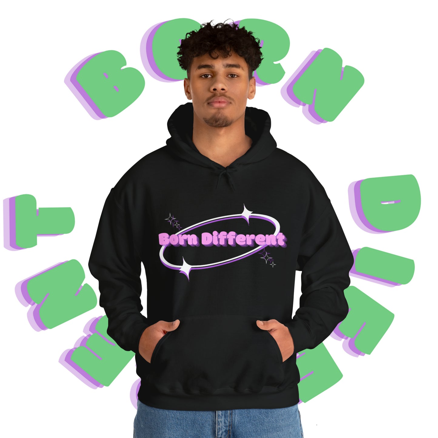 Pink Print Orbit Hoodie